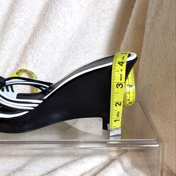 Women's Enzo Angiolini Black & White Wedge Platform Slides | Size 8.5 - Picture 9 of 11